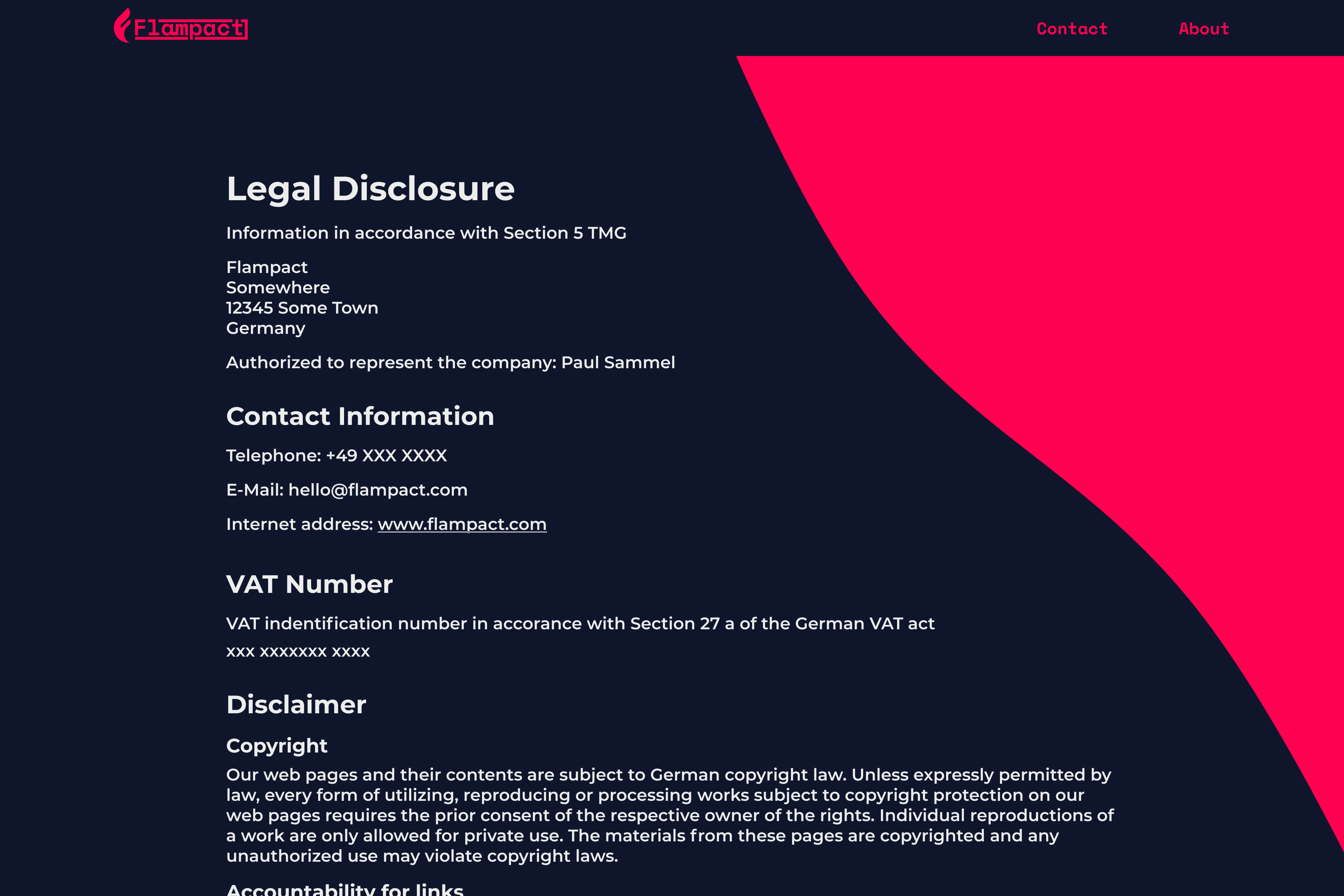 Flampact Legal Page Letterhead