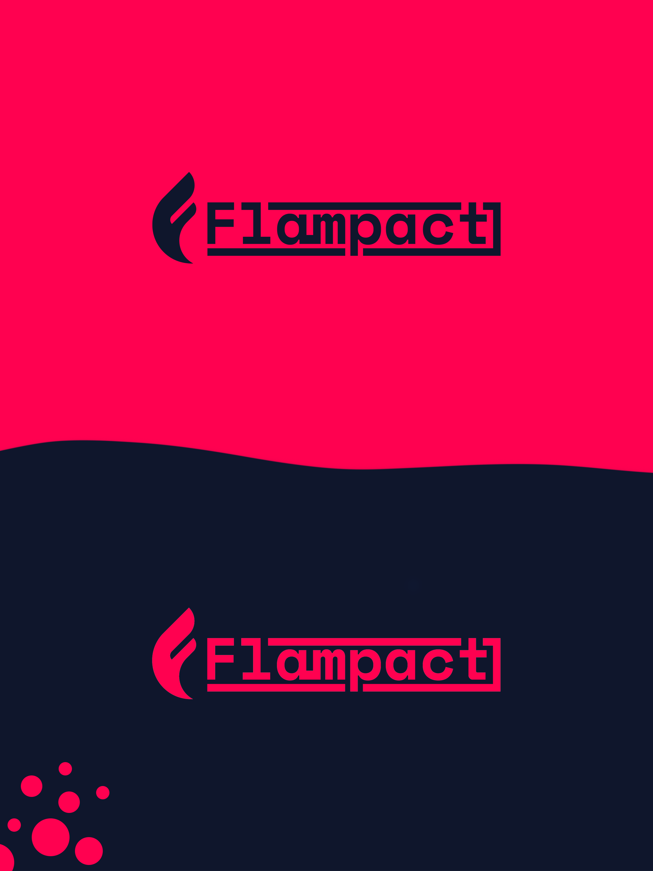 Flampacts full lookup logo displayed on different background colors